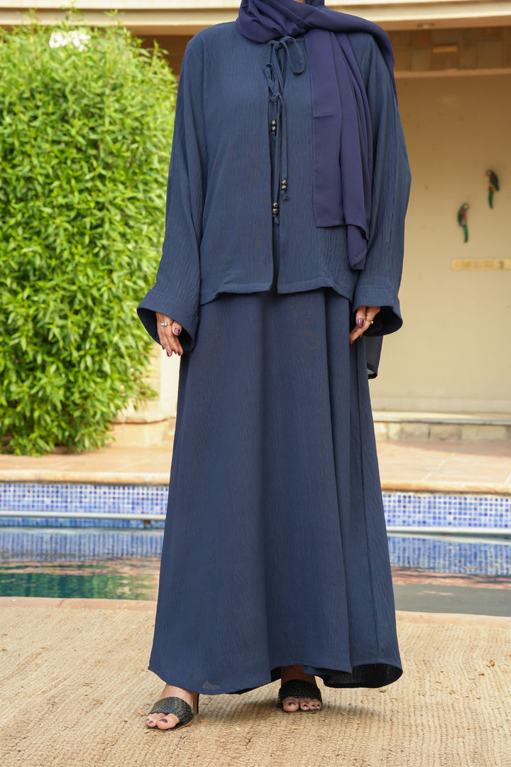 Navy Blue 2PC Abaya