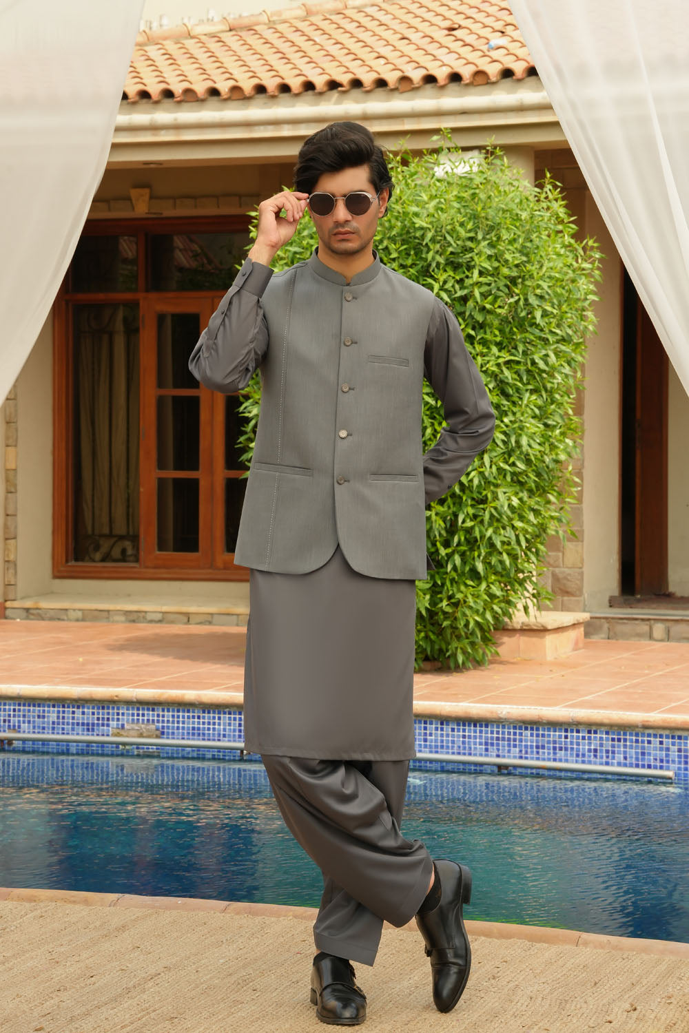 Grey Design Waist-Coat | P104