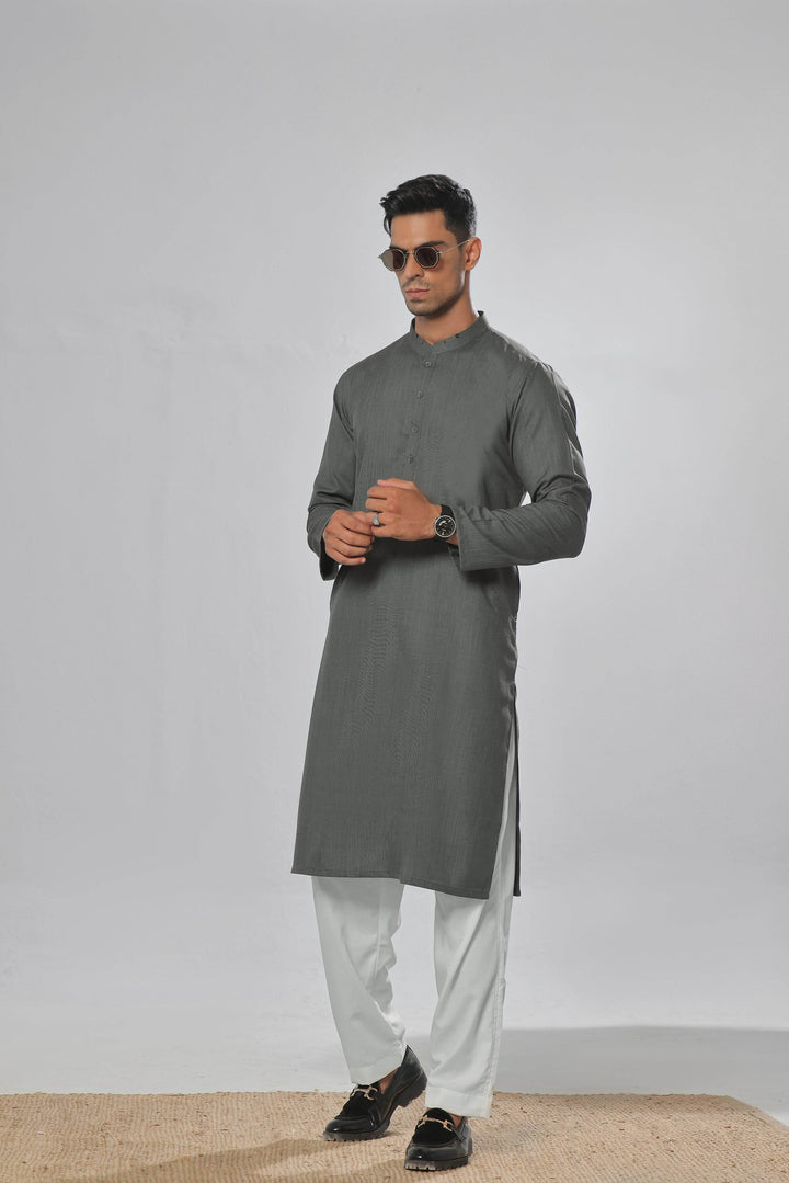Green Self Kurta | ADKR-021 - Al-Deebaj
