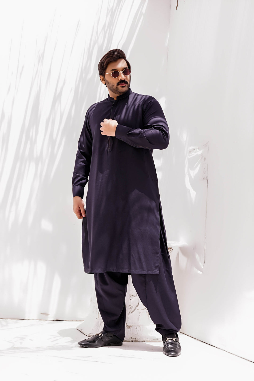 Purple Self Kurta Shalwar | ADKS-078 - Al-Deebaj