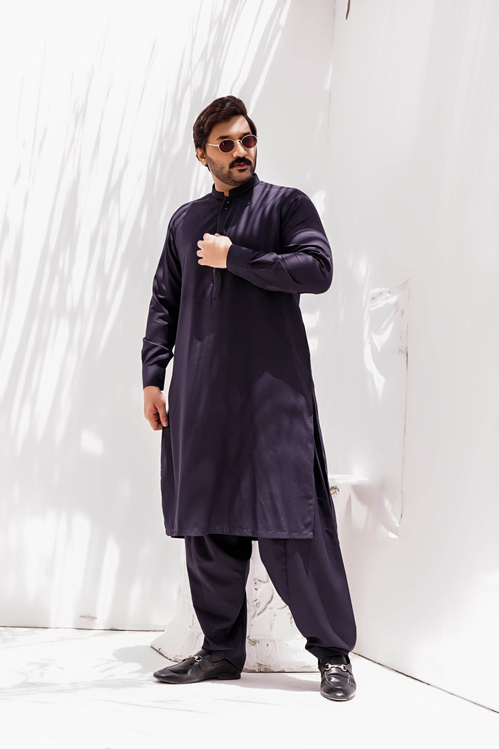 Purple Self Kurta Shalwar | ADKS-078 - Al-Deebaj