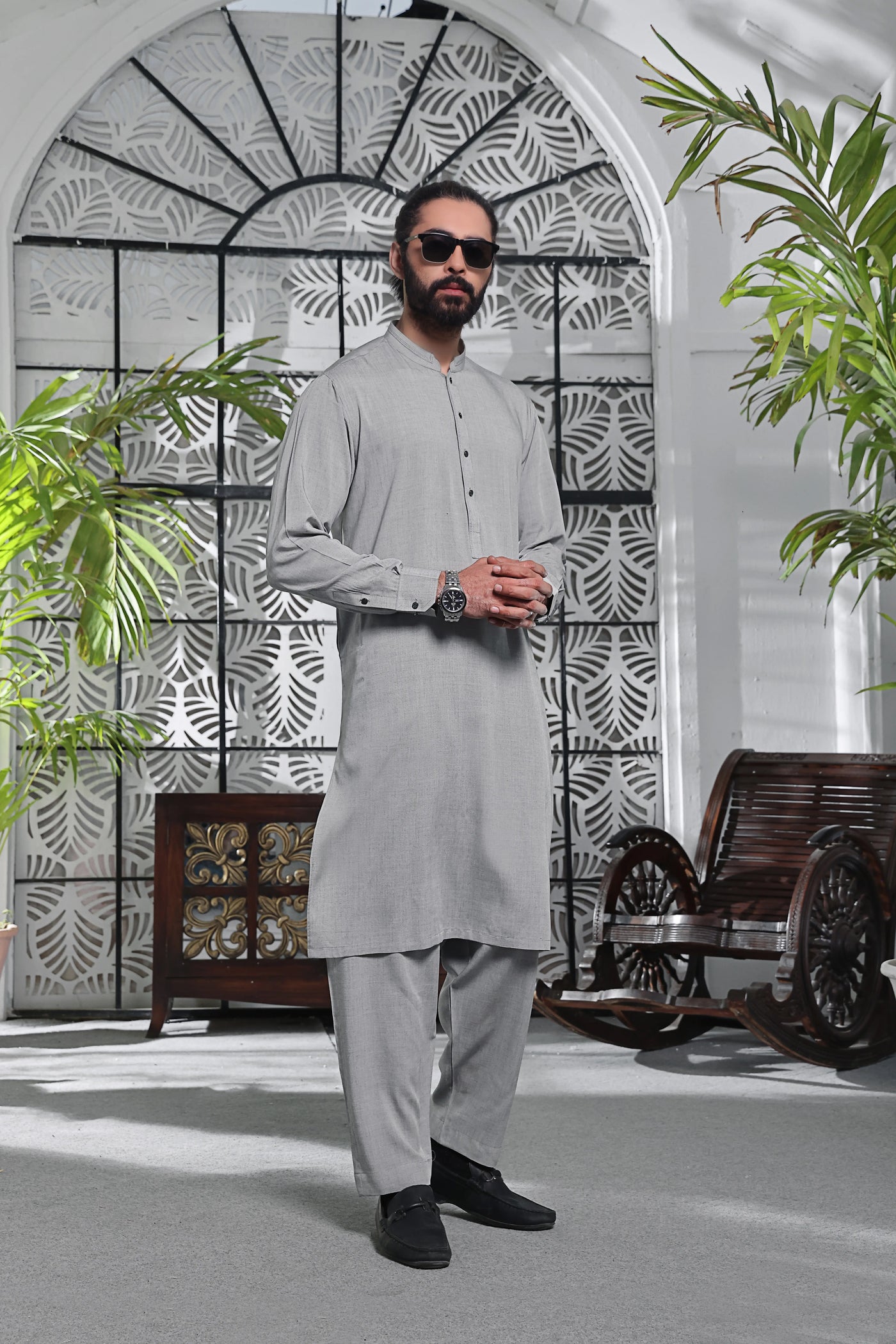 Light Grey Kurta Pajama | ADKP-012 - Al-Deebaj