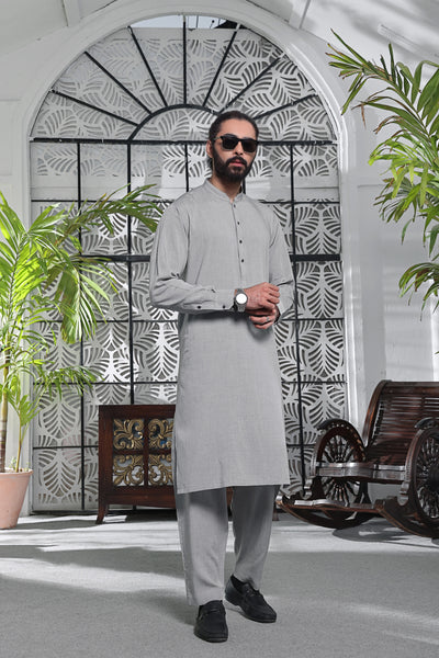 Light Grey Kurta Pajama | ADKP-012 - Al-Deebaj