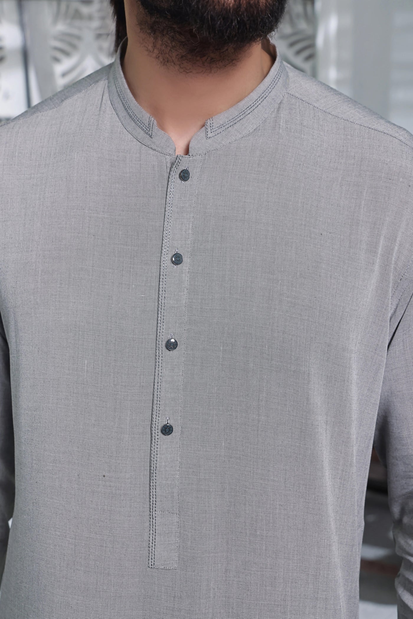 Light Grey Kurta Pajama | ADKP-012 - Al-Deebaj