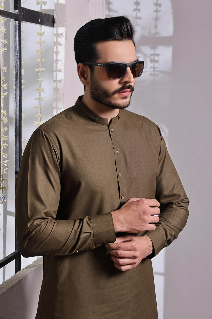 Golden Brown Kurta Pajama | ADKP-023 - Al-Deebaj