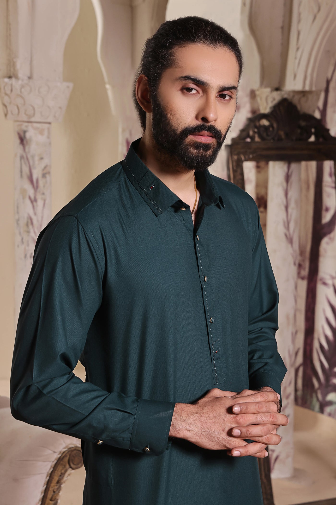 Turquoise Blended Kameez Shalwar | ADKS-070 - Al-Deebaj