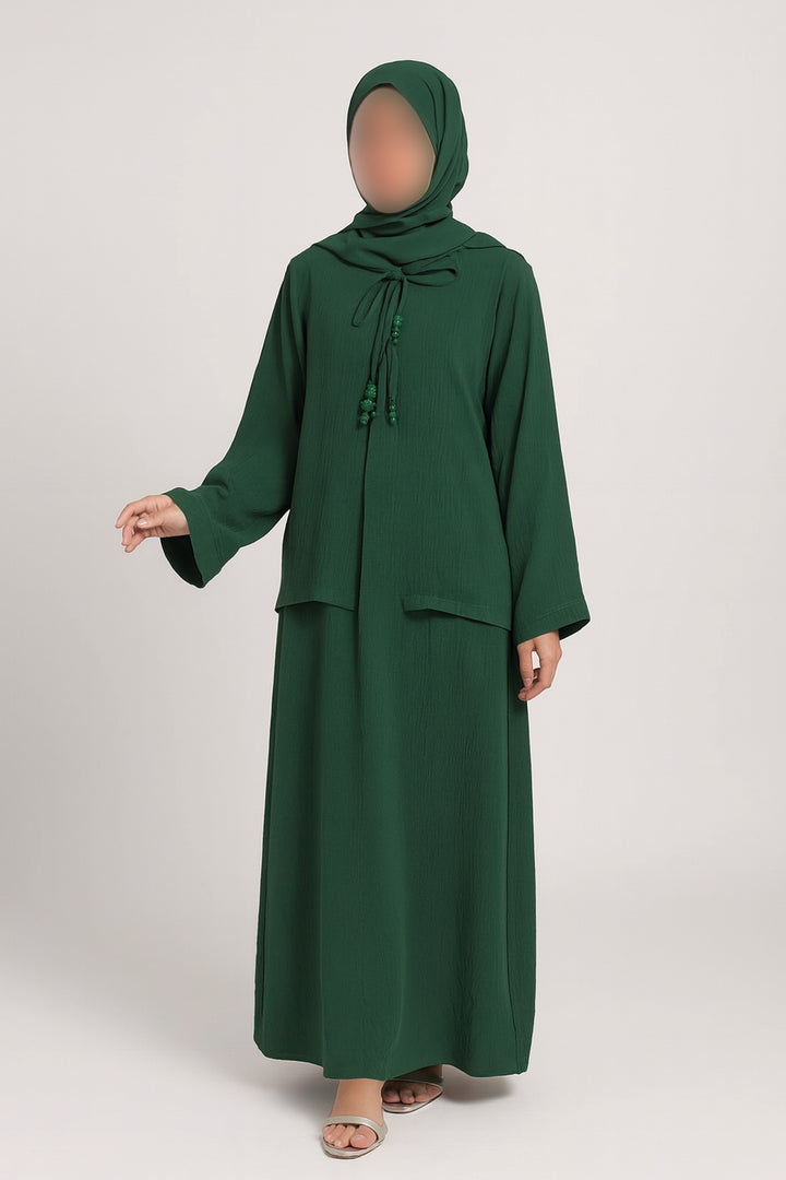 Dark Green 2PC Abaya
