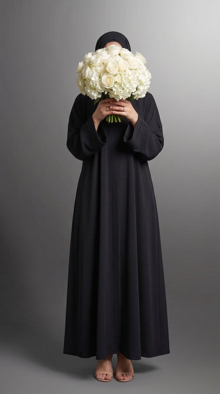 Black Plain Abaya | ABY-294