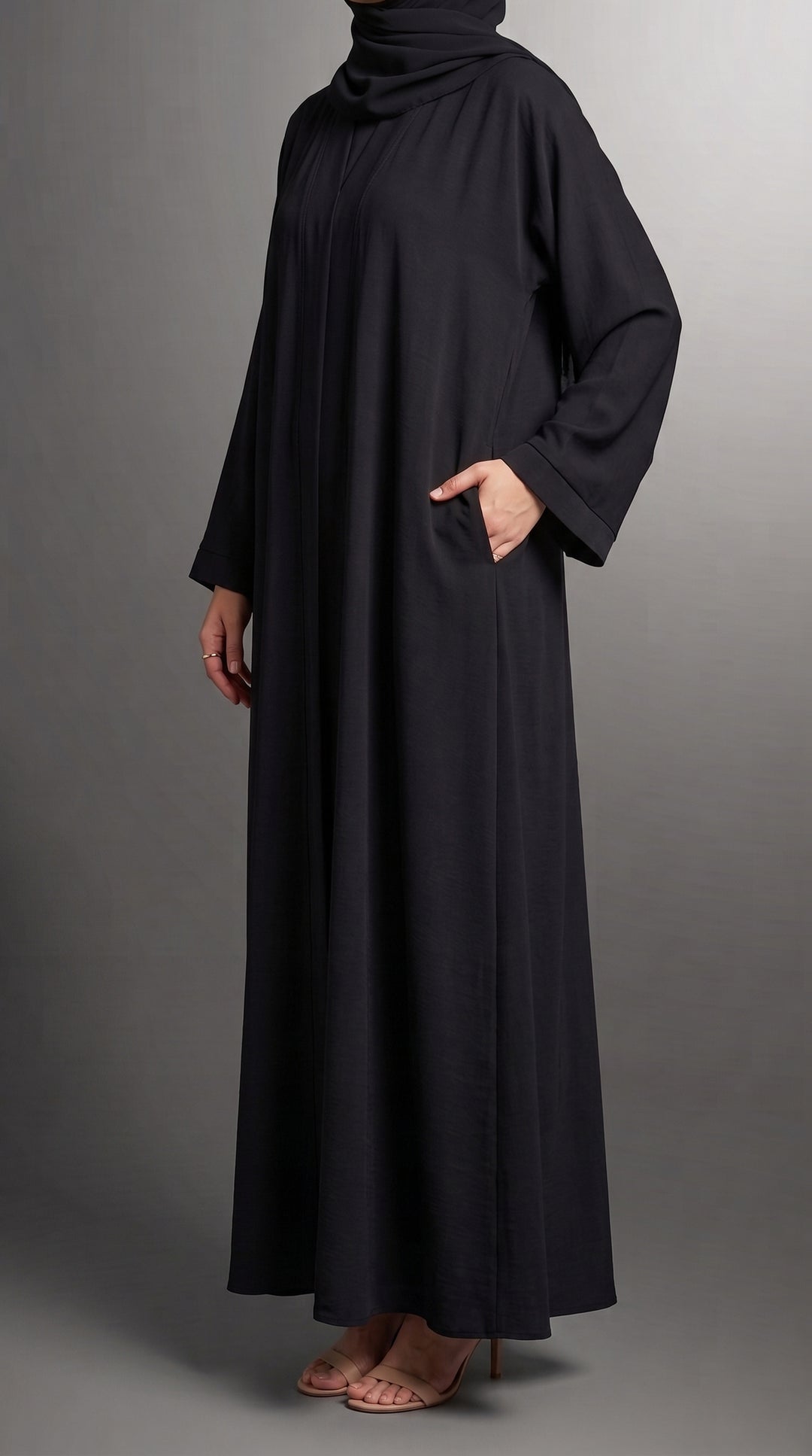 Black Plain Abaya | ABY-294