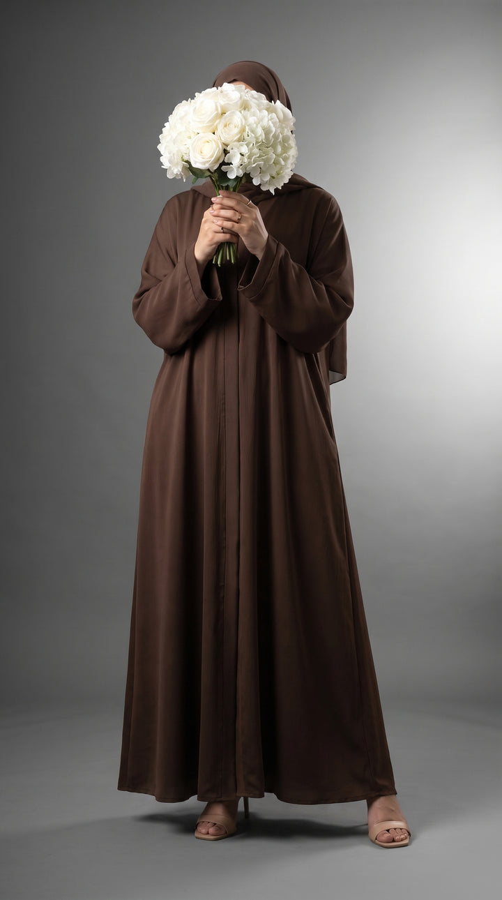 Brown Plain Abaya | ABY-294