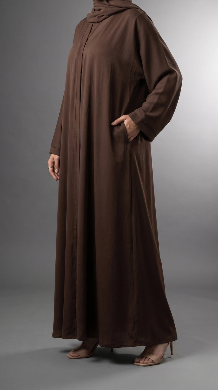 Brown Plain Abaya | ABY-294