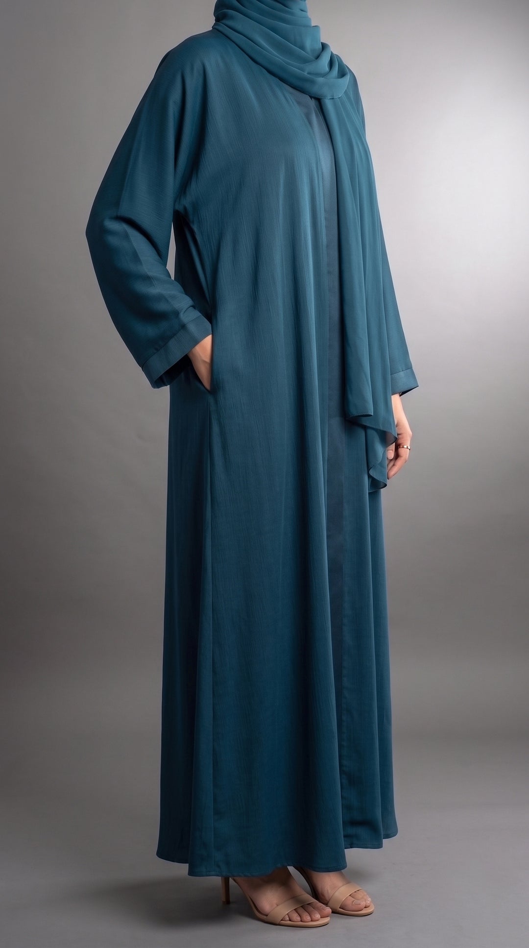 Teal Plain Abaya | ABY-294