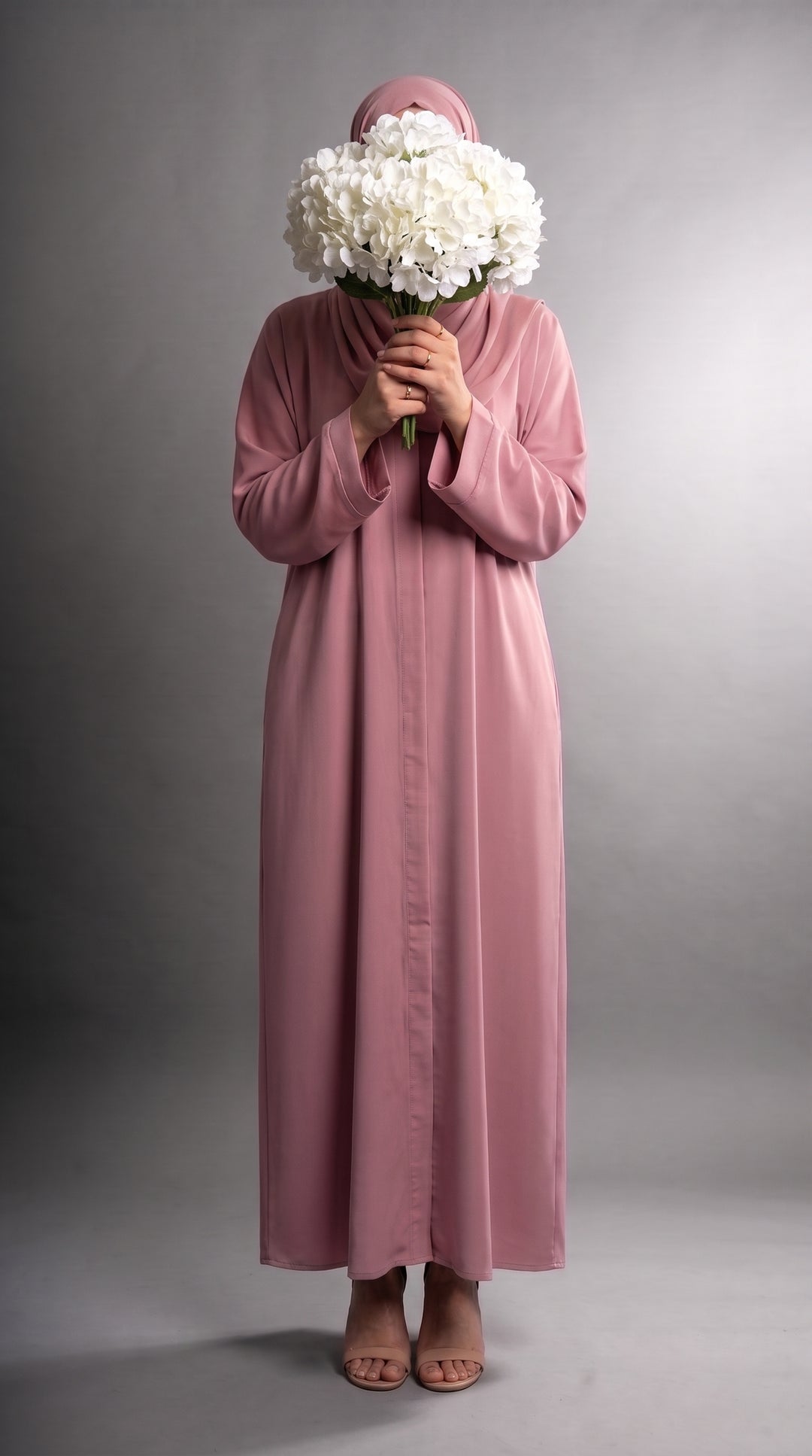 Rose Pink Plain Abaya | ABY-294