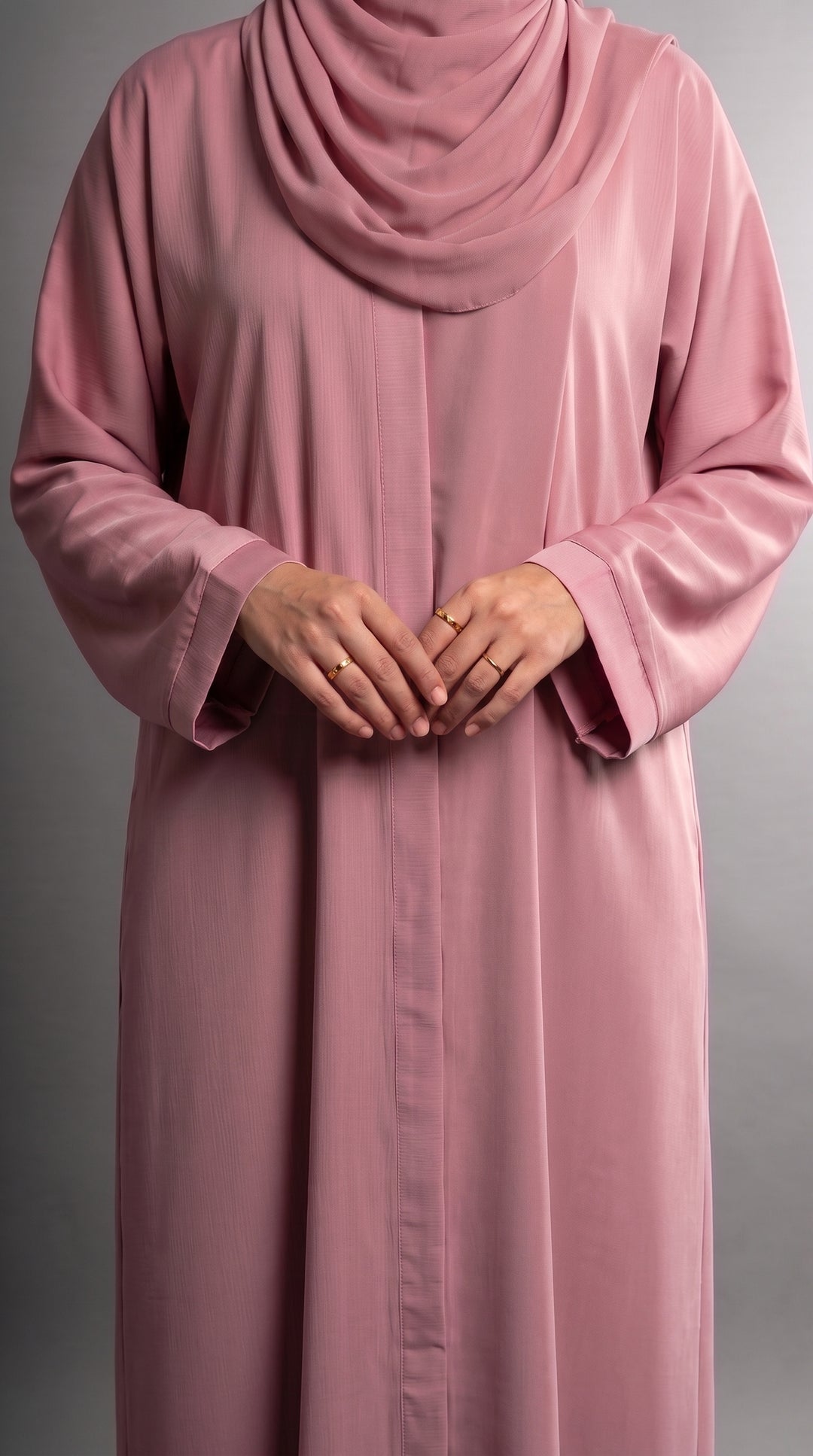 Rose Pink Plain Abaya | ABY-294