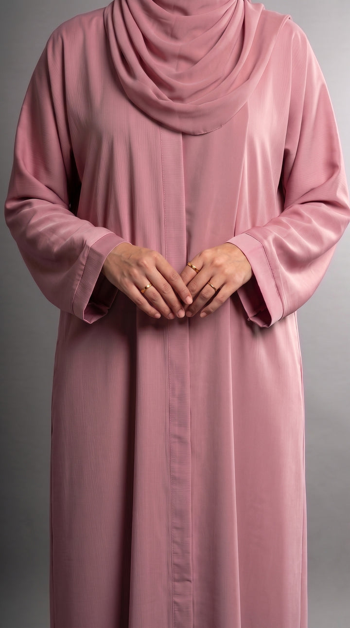 Rose Pink Plain Abaya | ABY-294