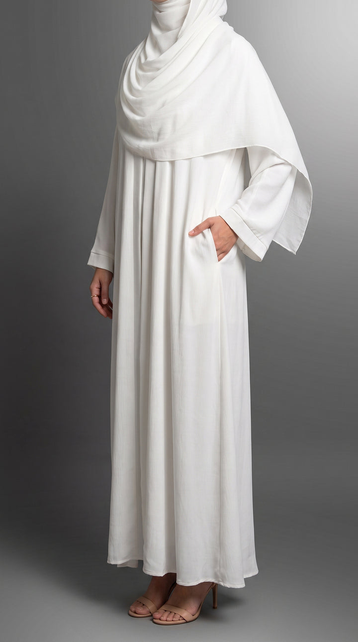 White Plain Abaya | ABY- 294