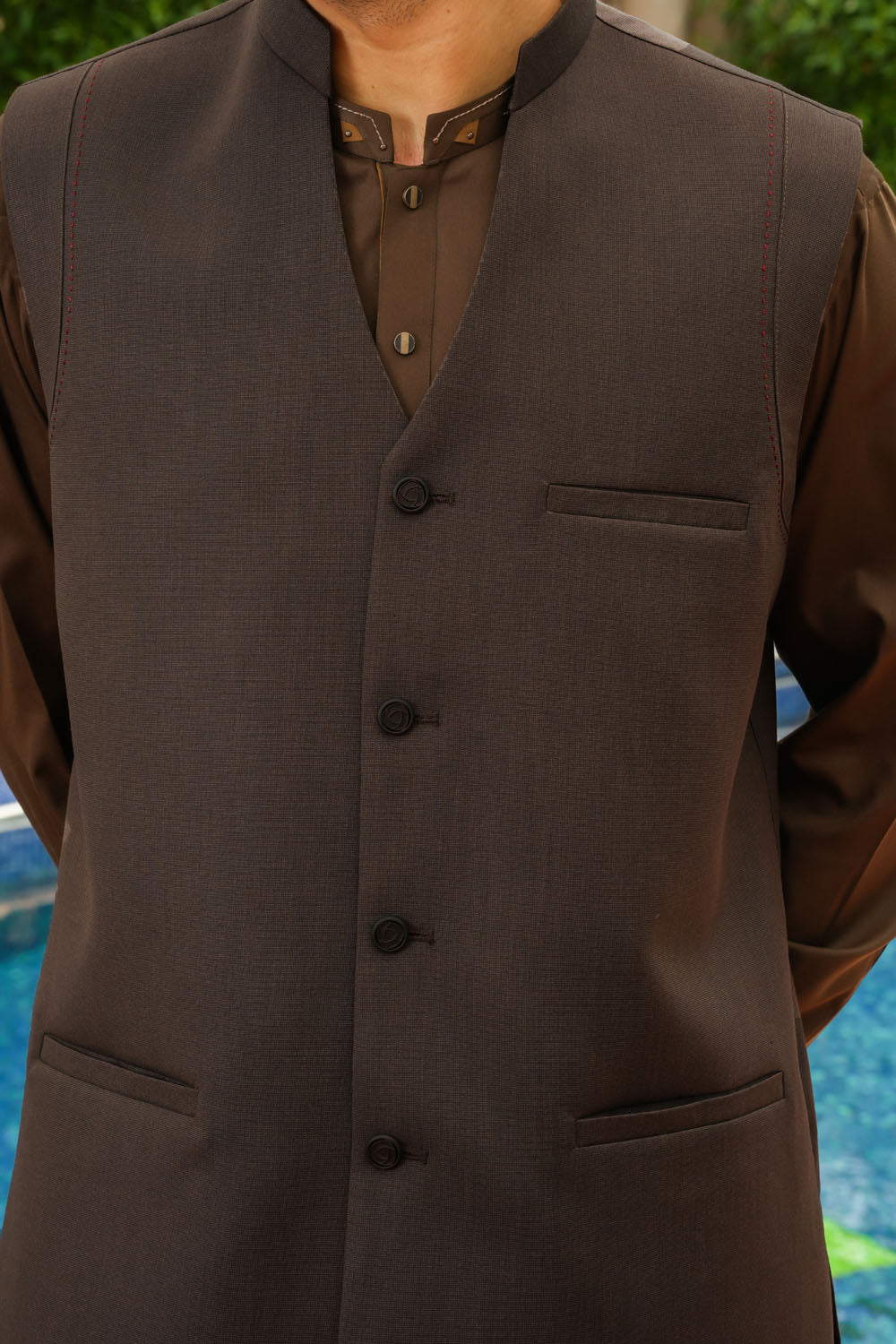 Brown Design Waist-Coat | P103