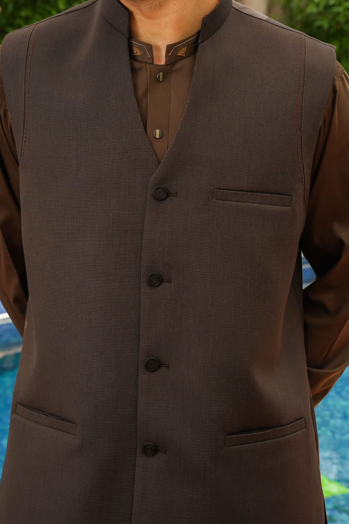 Brown Design Waist-Coat | P103