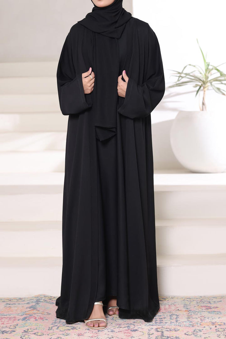 Black Front Open Gown