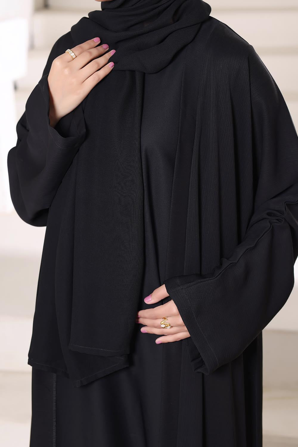 Black Front Open Gown