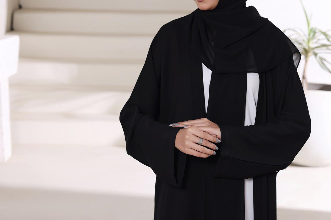 Black Front Open Gown