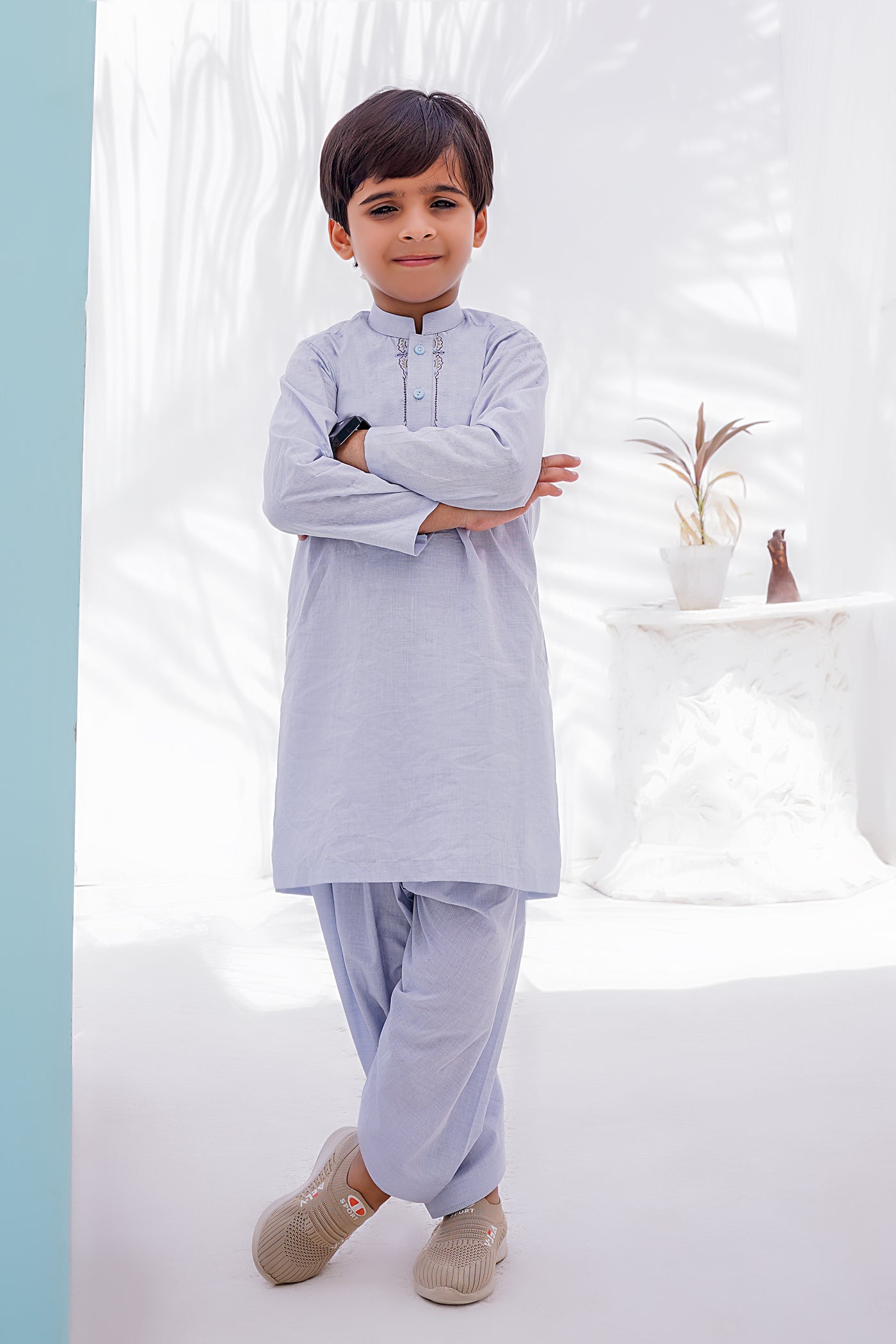 Sky Blue Kids Kurta Shalwar| ADKDS-13 - Al-Deebaj