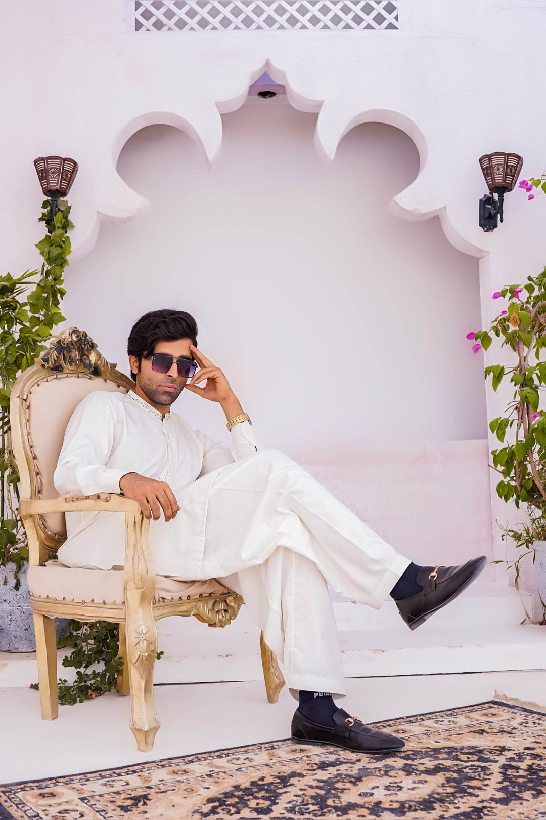 Pyramid Off-White Kameez Shalwar | ADKS-089 - Al-Deebaj