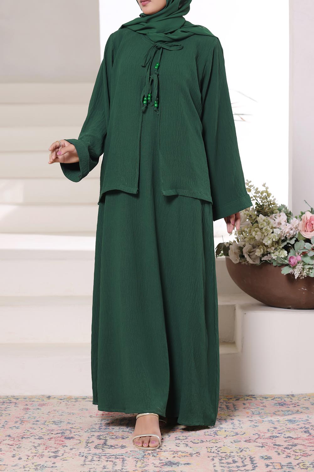 Dark Green 2PC Abaya