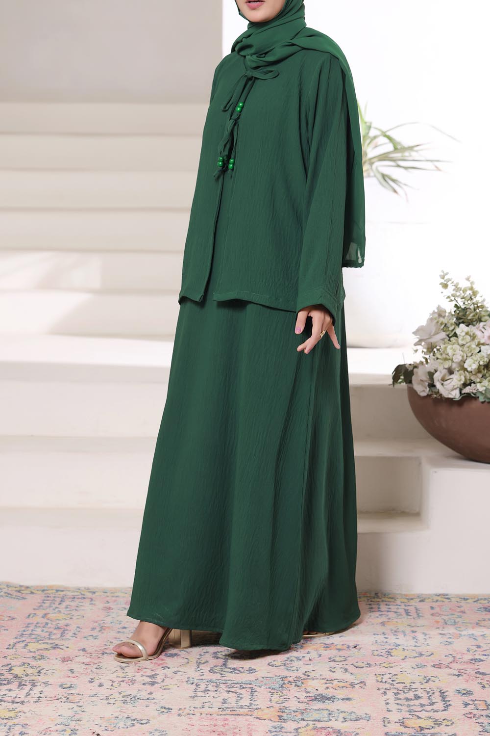 Dark Green 2PC Abaya