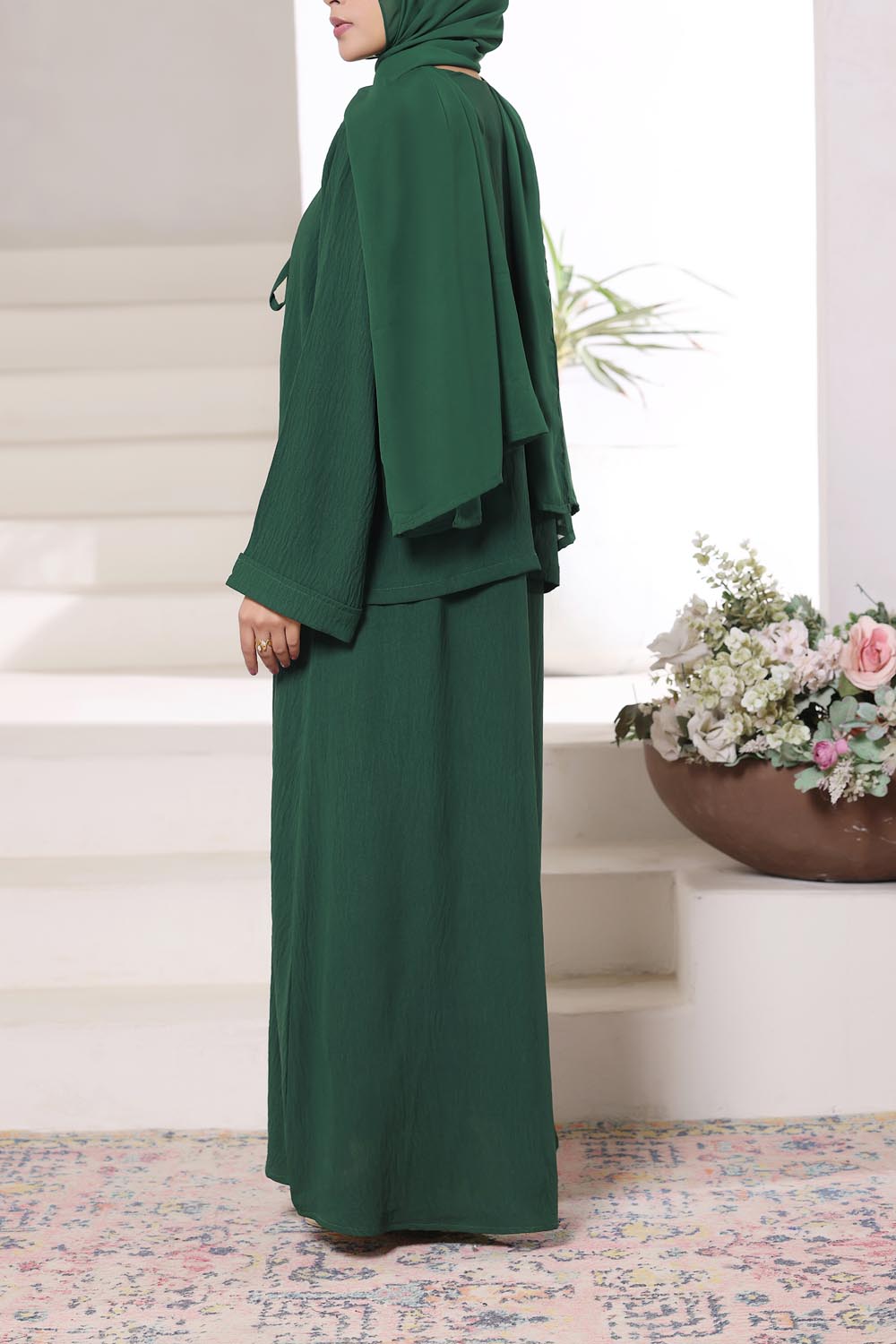 Dark Green 2PC Abaya