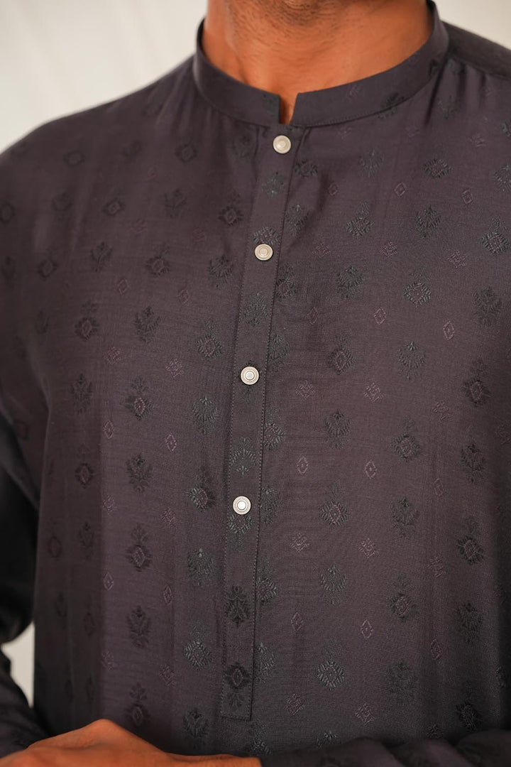 Grey Plain Kurta Pajama | KP-040