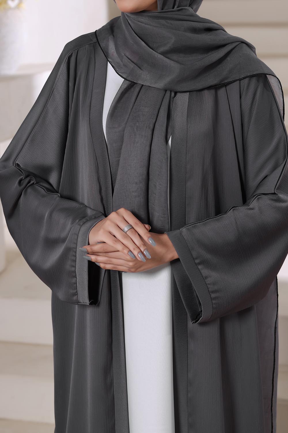 Grey Front Open Gown