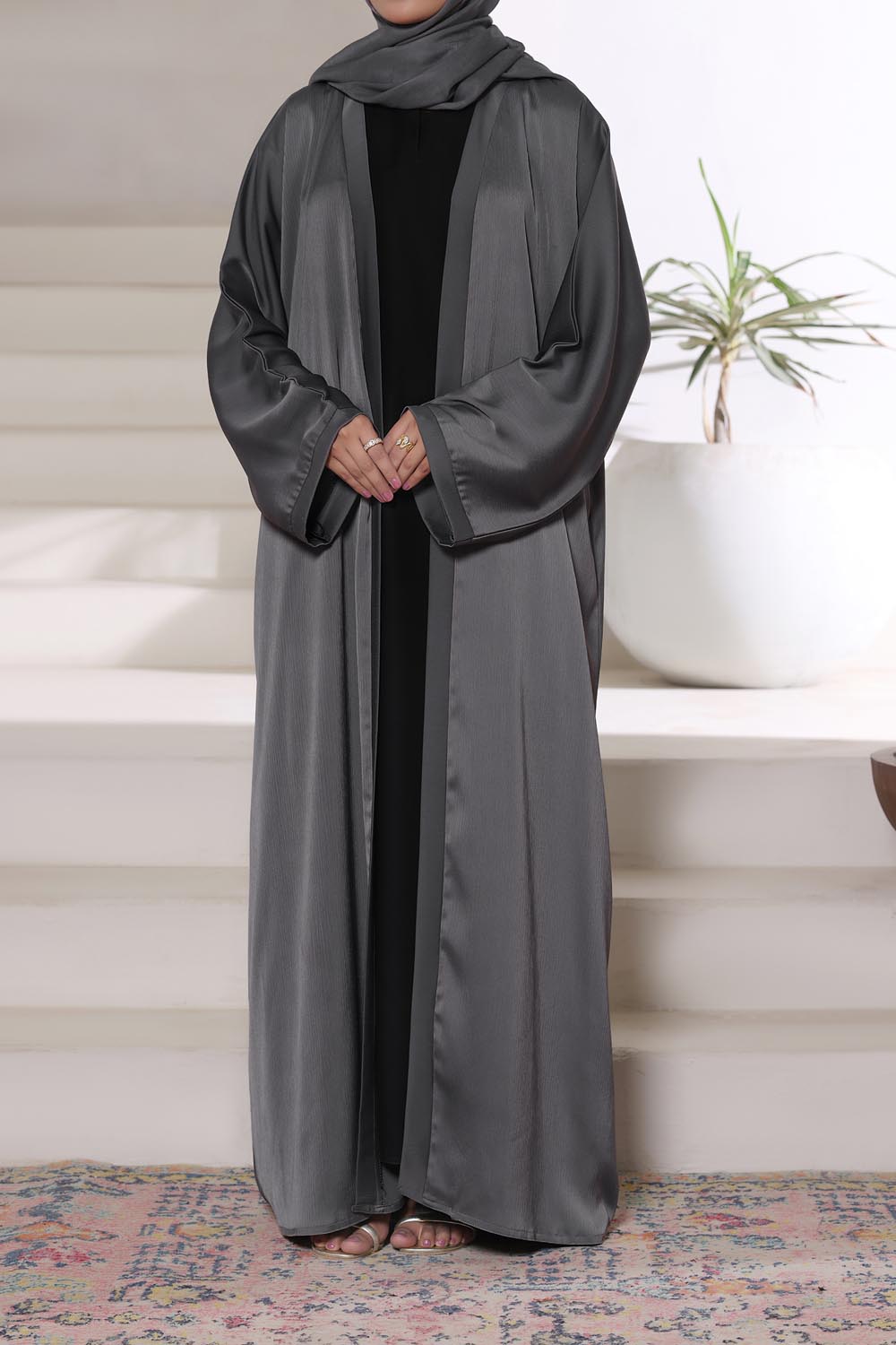 Grey Front Open Gown