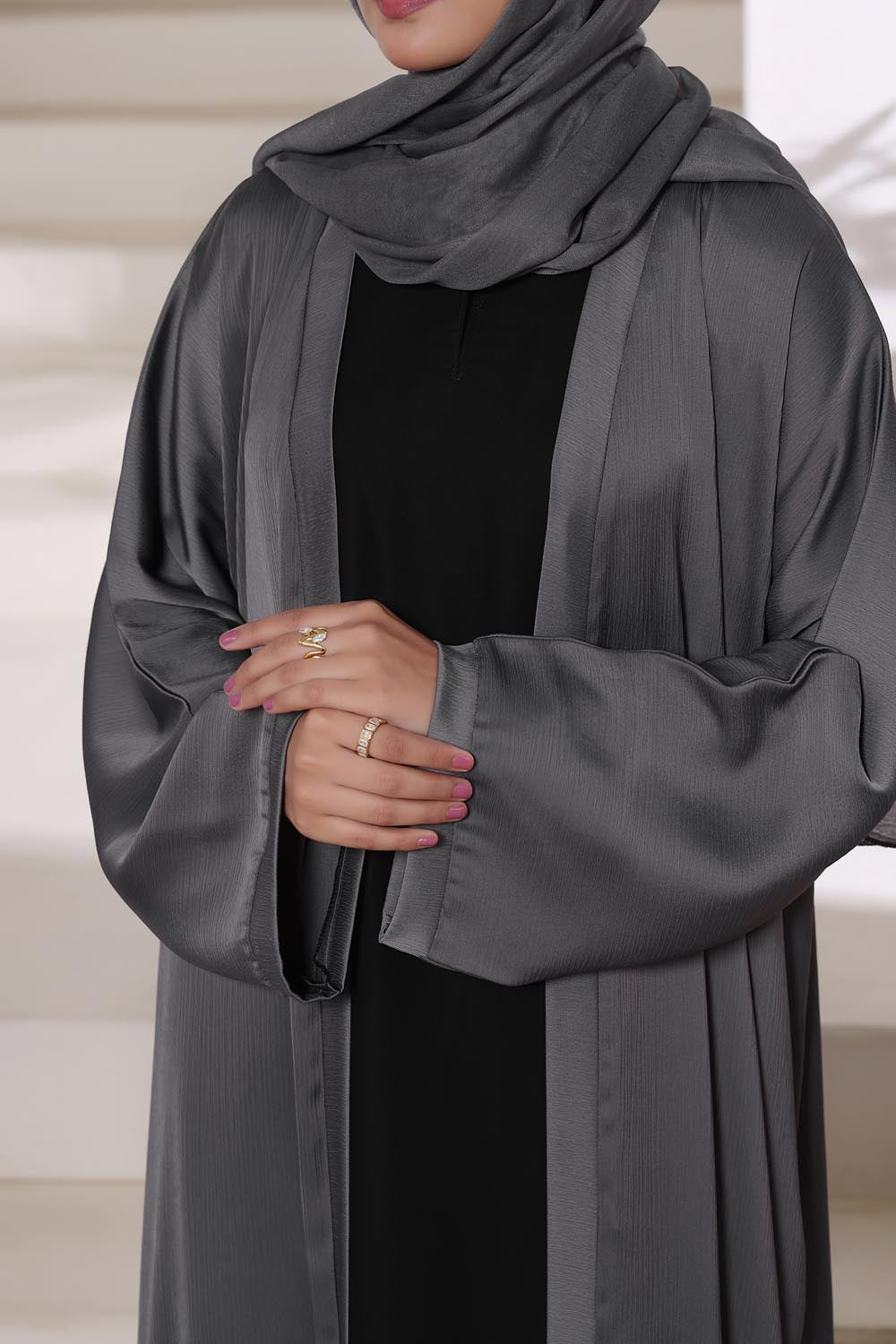 Grey Front Open Gown