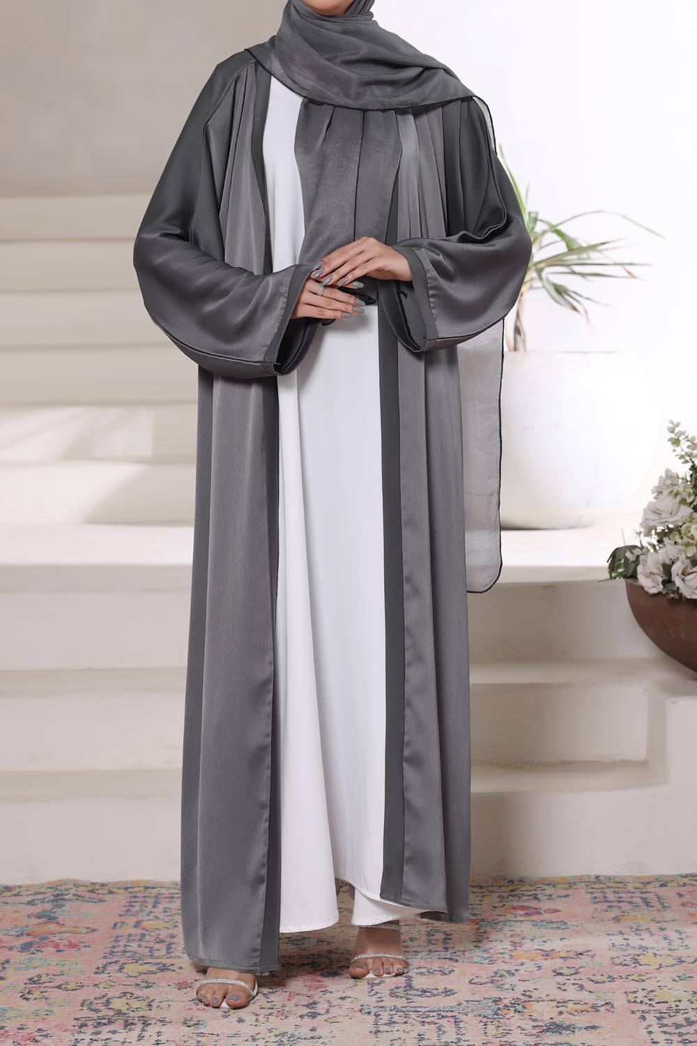 Grey Front Open Gown