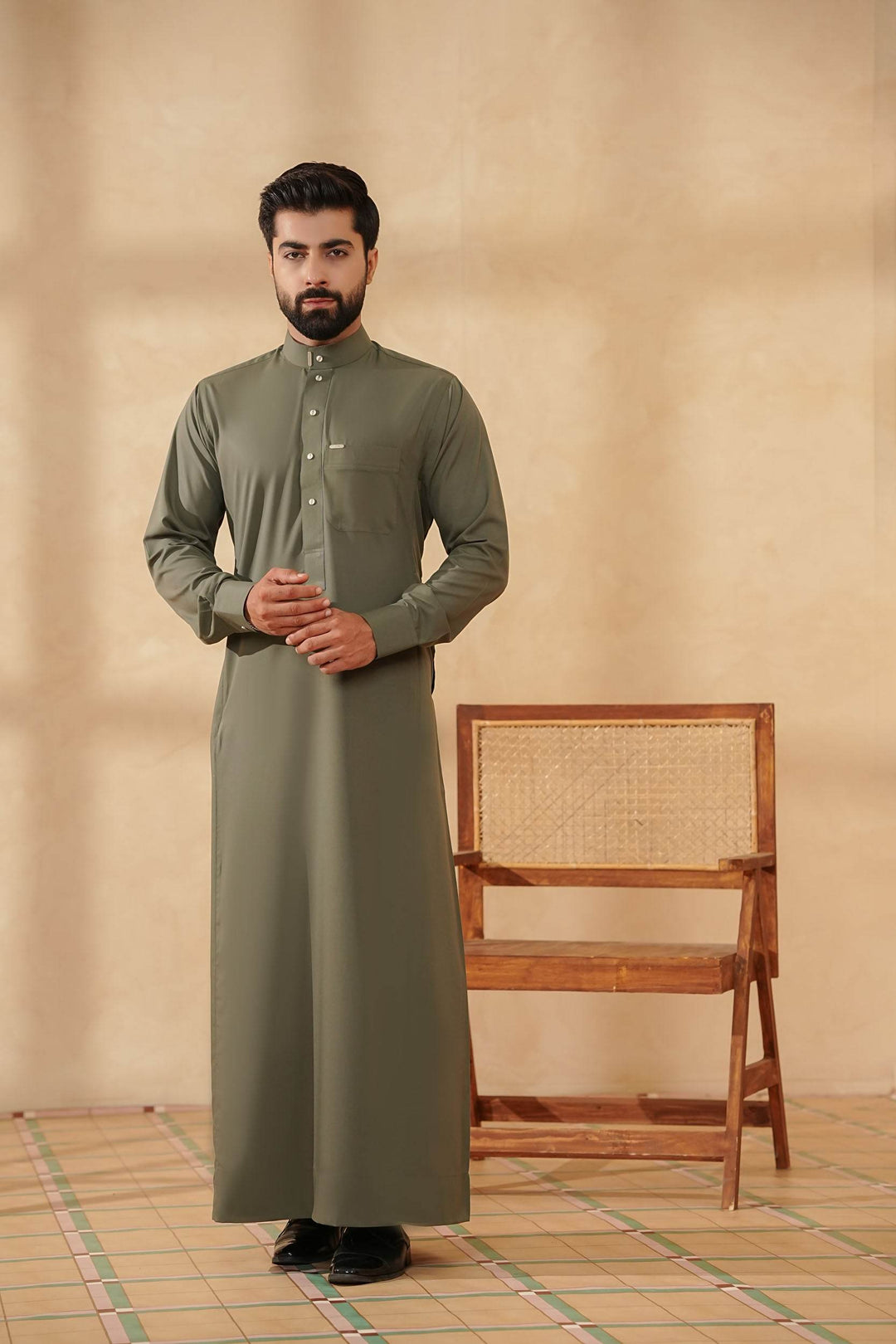 Green Saudi Jubbah | J015 - Al-Deebaj