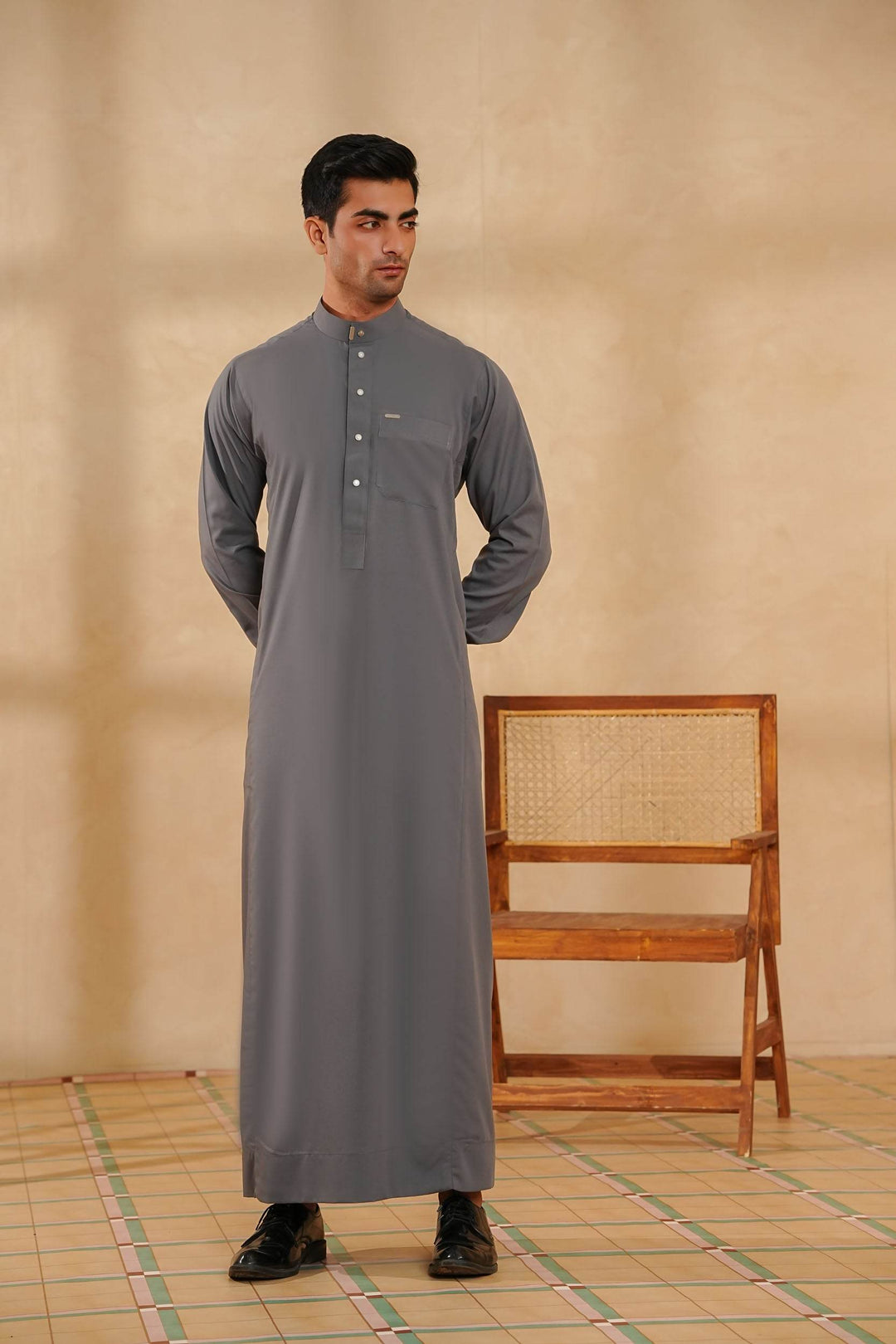 Grey Saudi Jubbah | J018 - Al-Deebaj