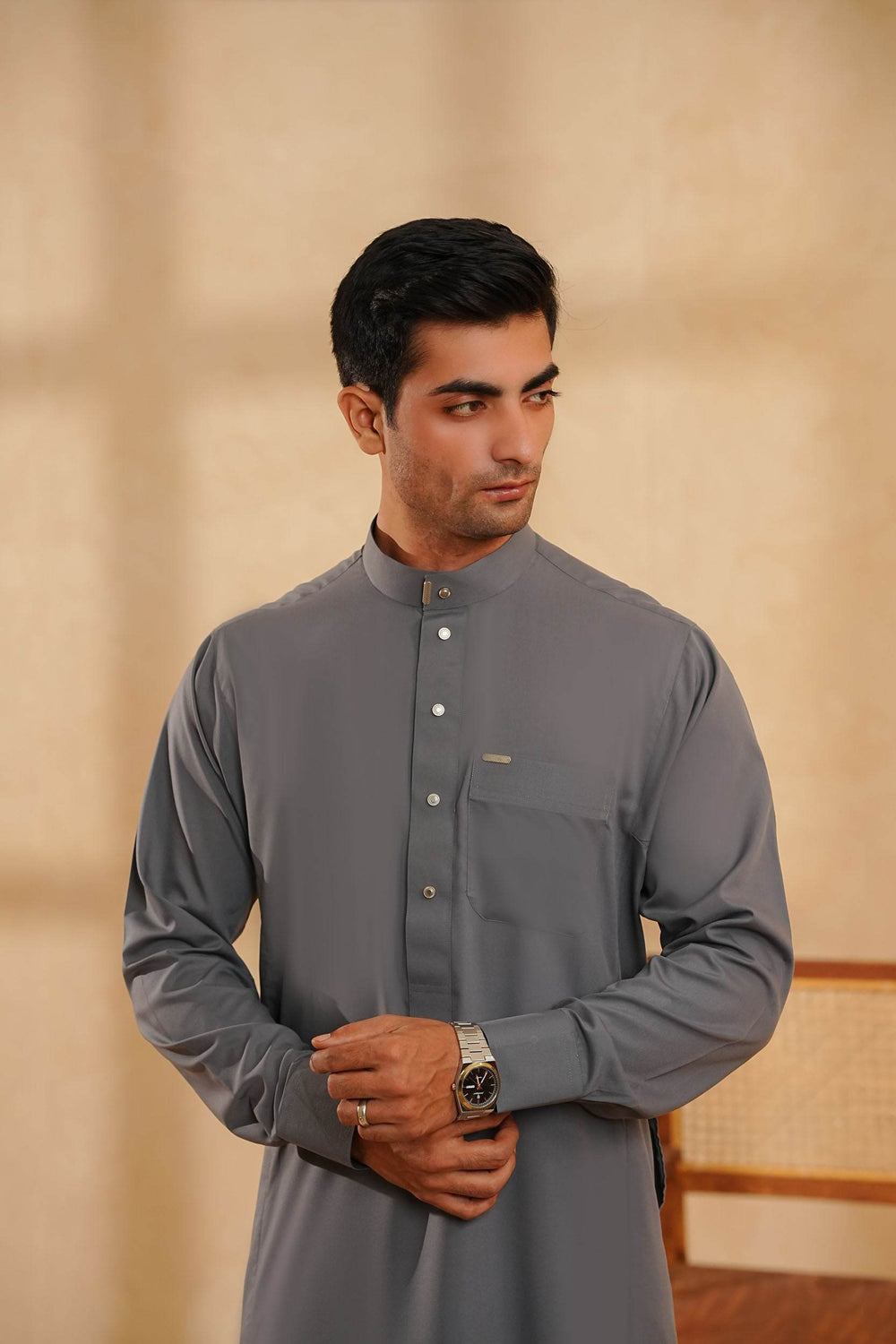 Grey Saudi Jubbah | J018 - Al-Deebaj
