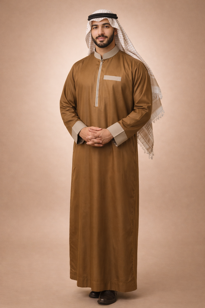 Mustard Zipper Jubbah | J036