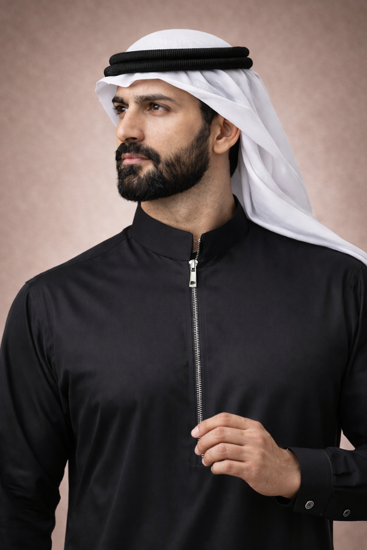 Black Zipper Jubbah | J038