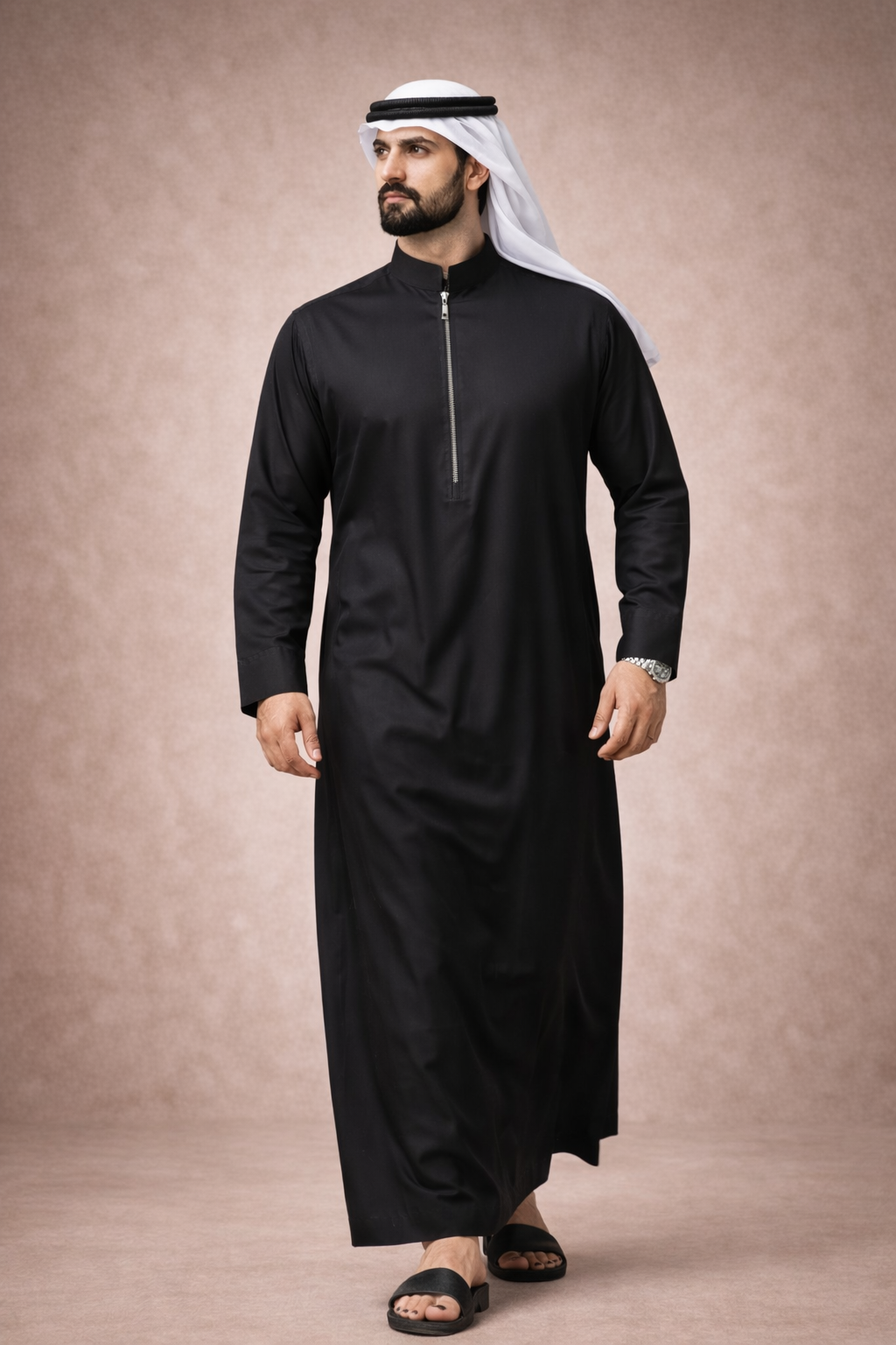 Black Zipper Jubbah | J038