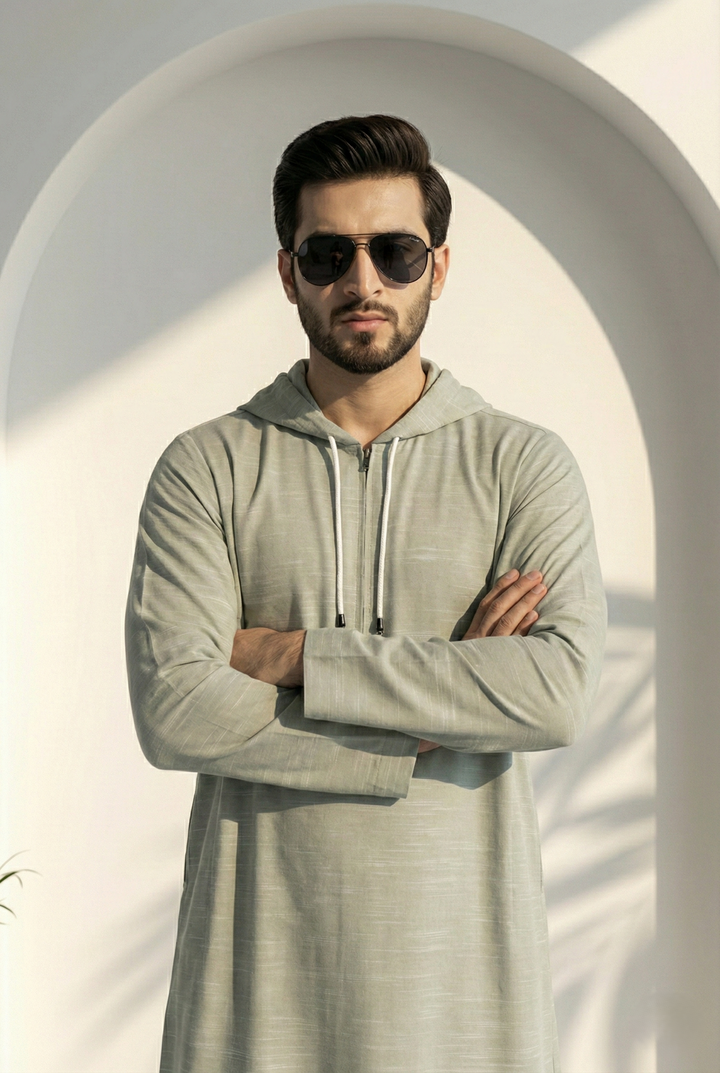 Mint Hoodie Jubbah | J042