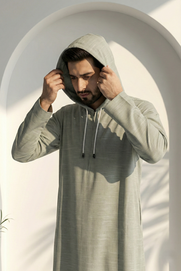 Mint Hoodie Jubbah | J042