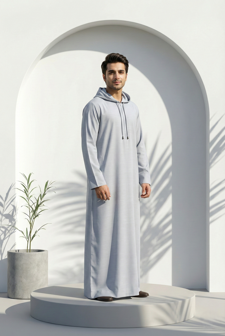 Sky Blue Hoodie Jubbah | J044