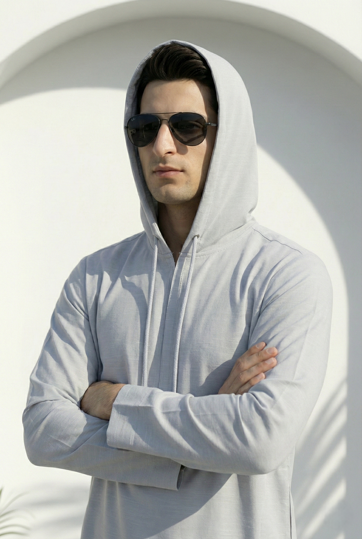 Sky Blue Hoodie Jubbah | J044