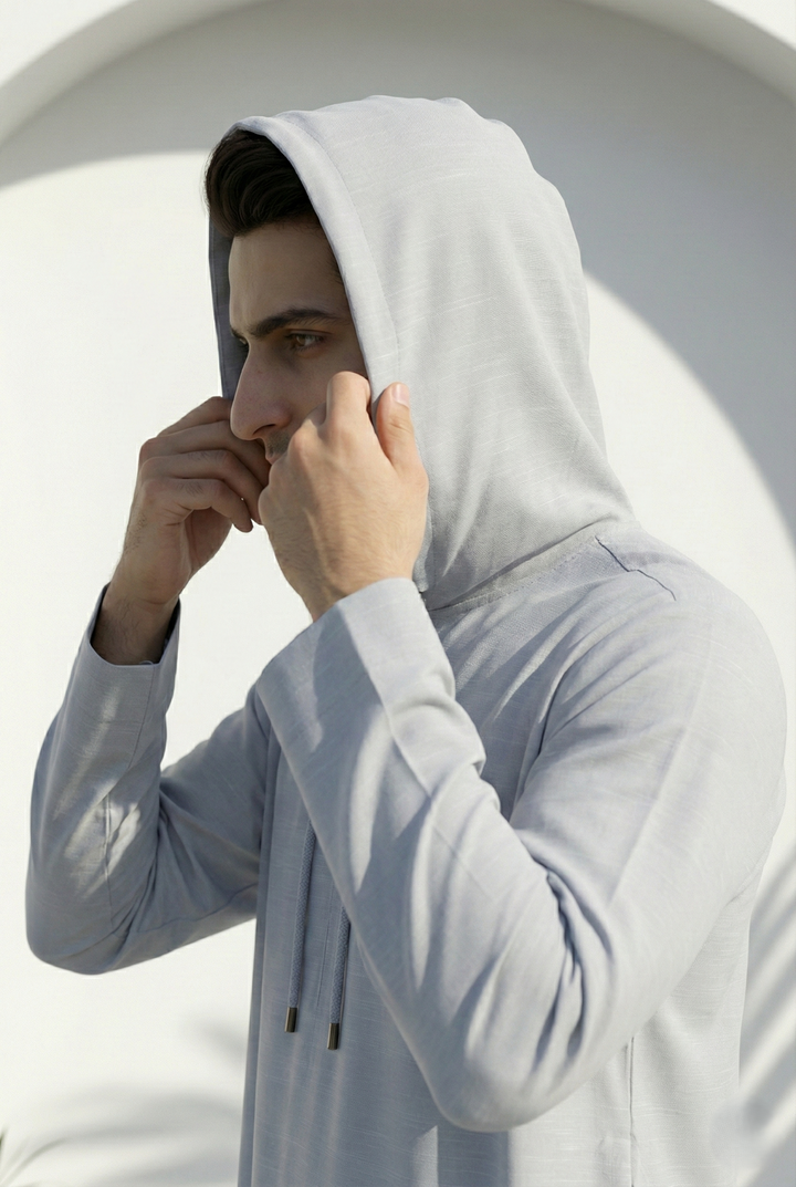 Sky Blue Hoodie Jubbah | J044