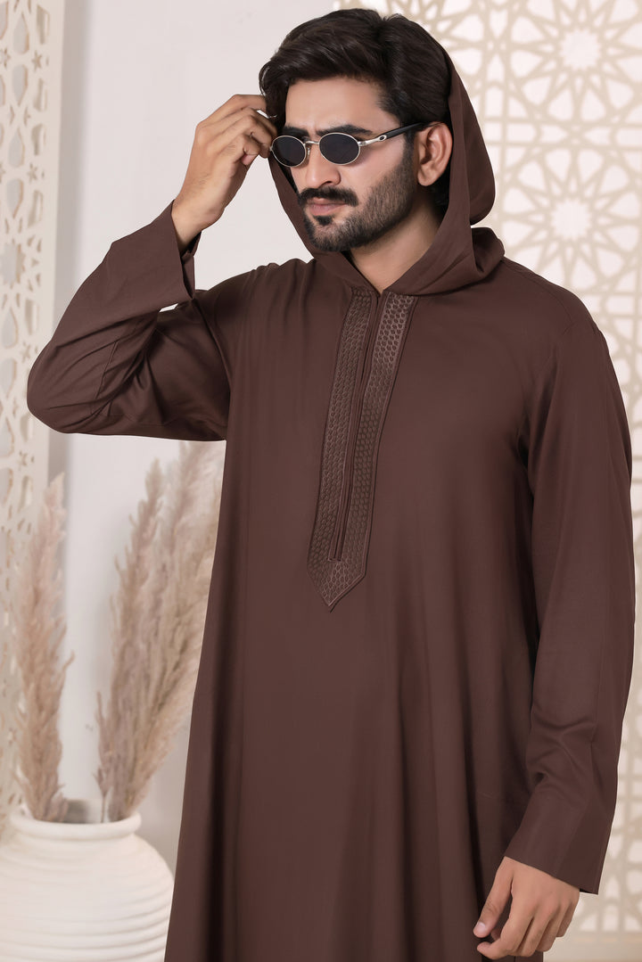 Choc Brown Emb Jubbah | J053