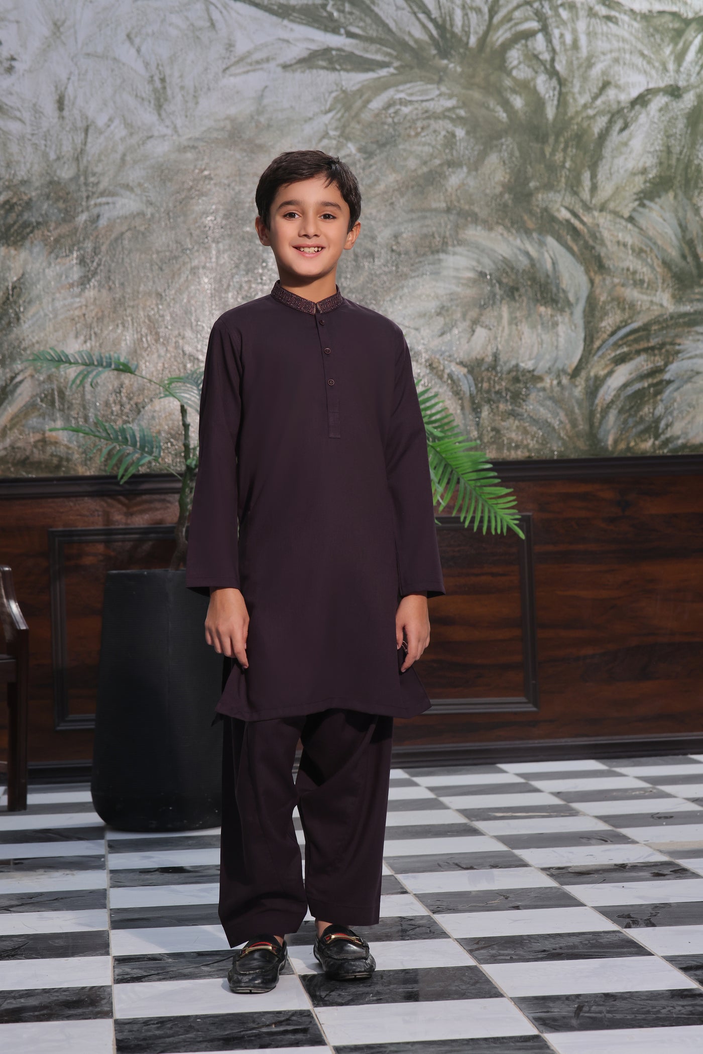 Purple Kids Kurta Shalwar