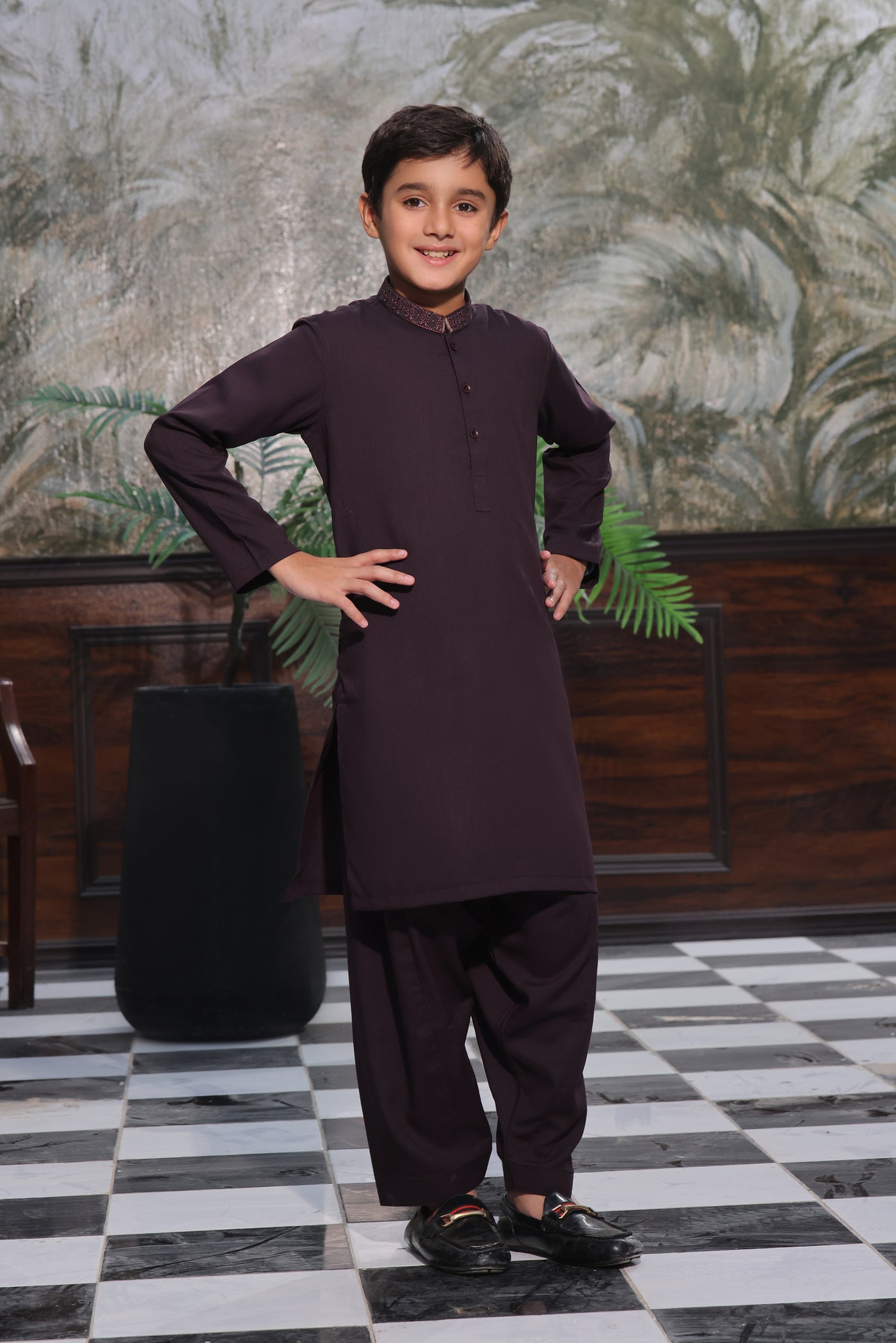 Purple Kids Kurta Shalwar