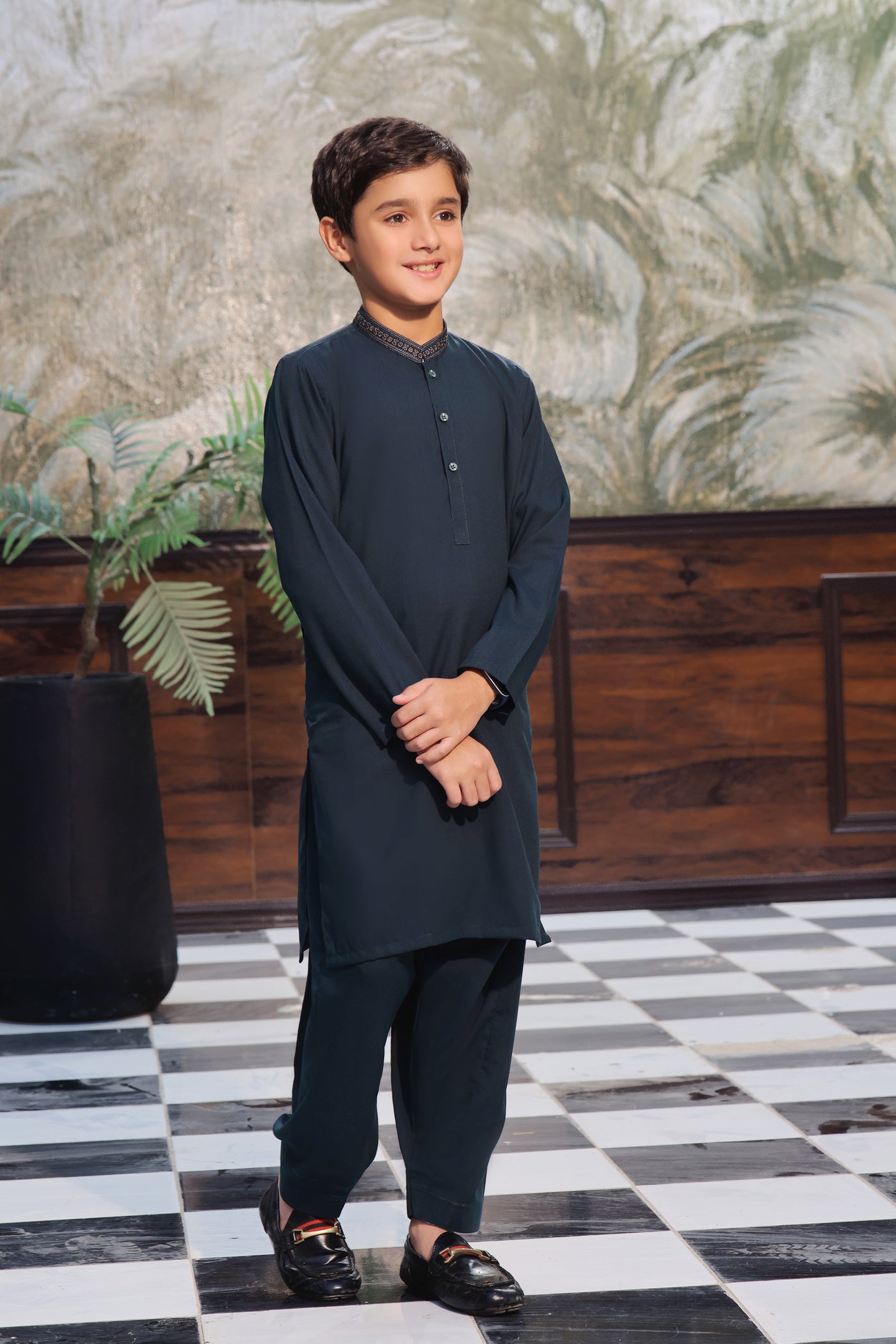 Turquoise Kids Kurta Shalwar